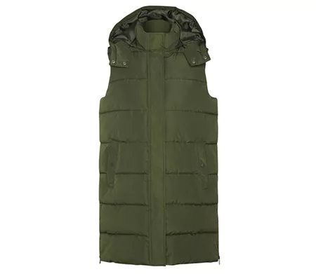 Doudoune longue sans manches - RY5076 - vert army