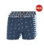 Pack Of 3  Mens Gridline Boxer Shorts  Denim Blue Crosshatch-1