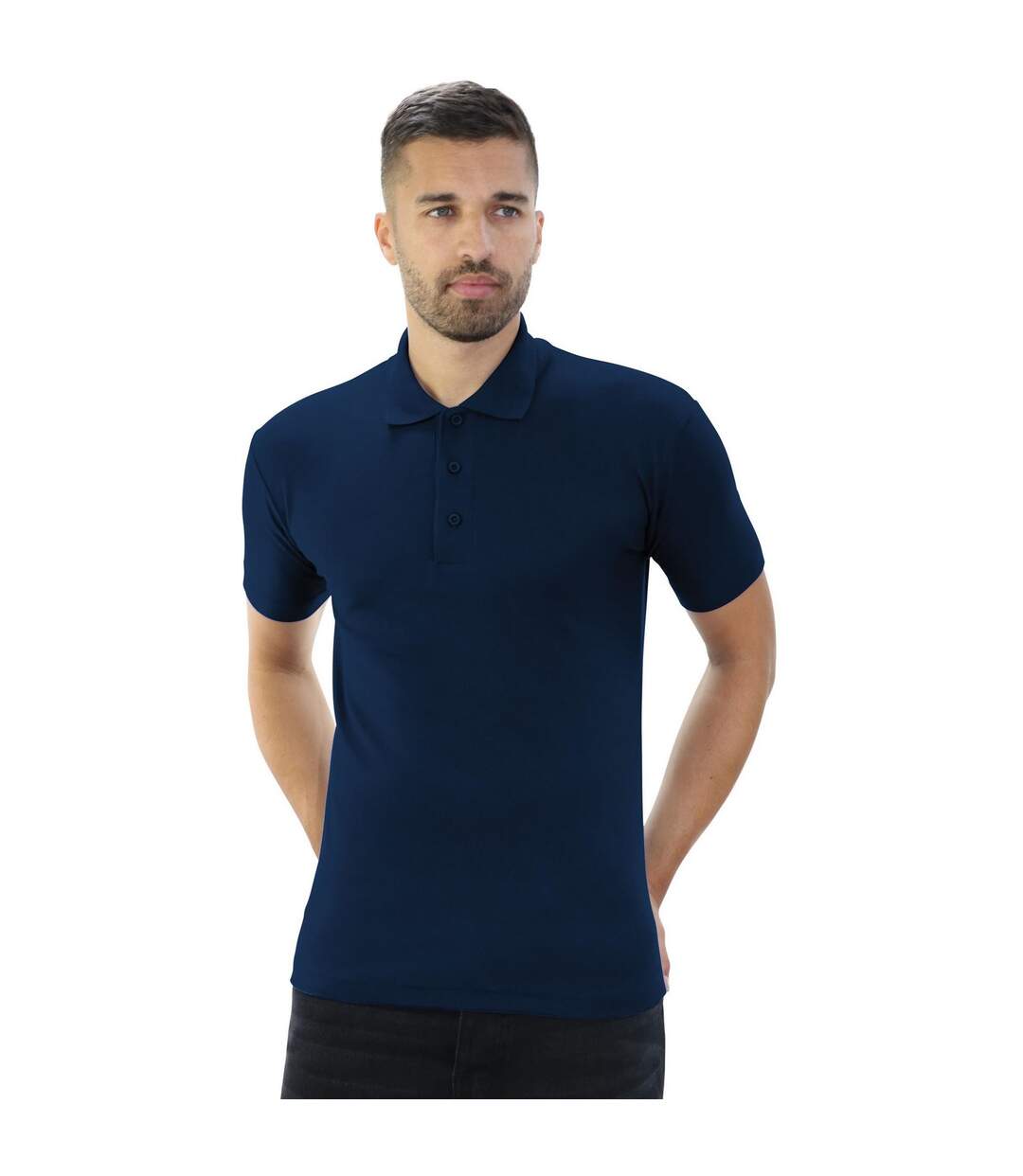 Polo Manches Courtes Homme Bleu Marine Casual-3