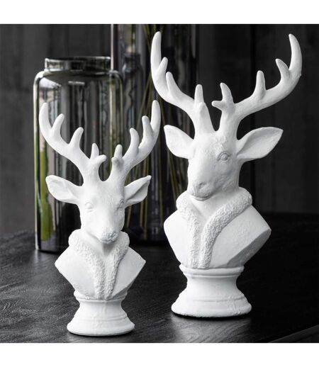 Tête de Cerf en Résine Courchevel 49cm Blanc