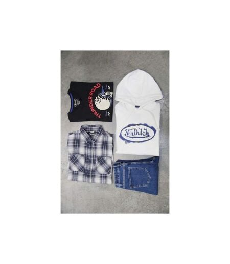 Chemise homme manches longues en flanelle à carreaux Jack Vondutch