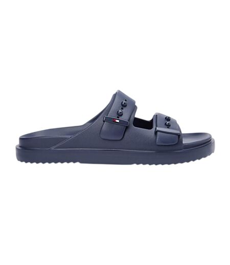 Mens Logo Double Strap Sliders Desert Sky Tommy Hilfiger
