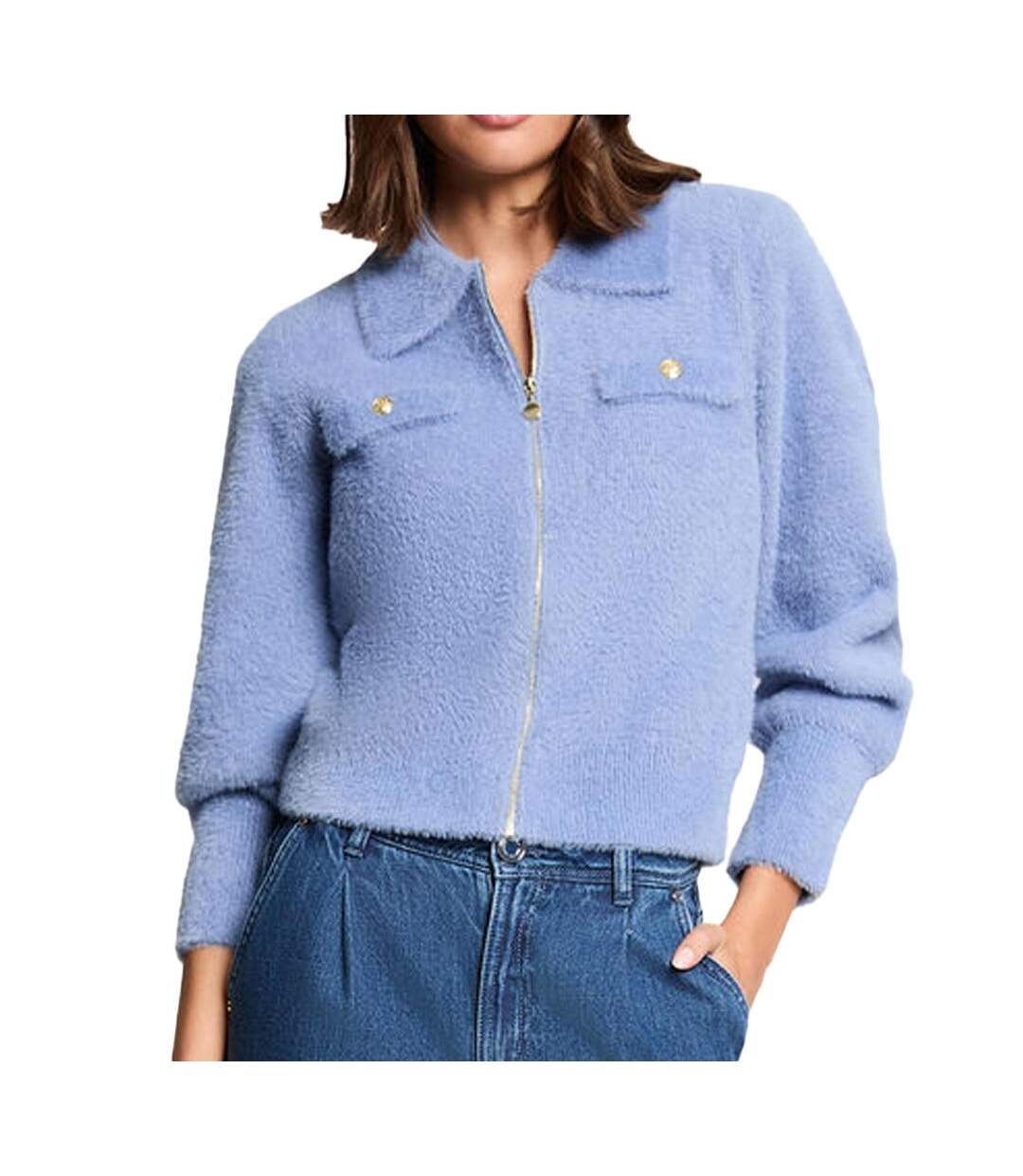 Gilet zippé bleu femme morgan domi-1