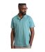 Mens powell organic cotton textured polo shirt mineral blue Weird Fish-3