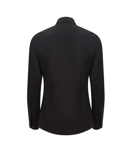 Henbury Womens/Ladies Modern Long Sleeve Oxford Shirt (Black) - UTRW5424