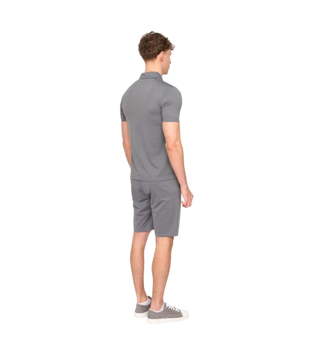 Mens Medford Pintuck Everyday Polo And Shorts Set Grey Duck And Cover-2