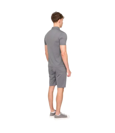 Mens Medford Pintuck Everyday Polo And Shorts Set Grey Duck And Cover