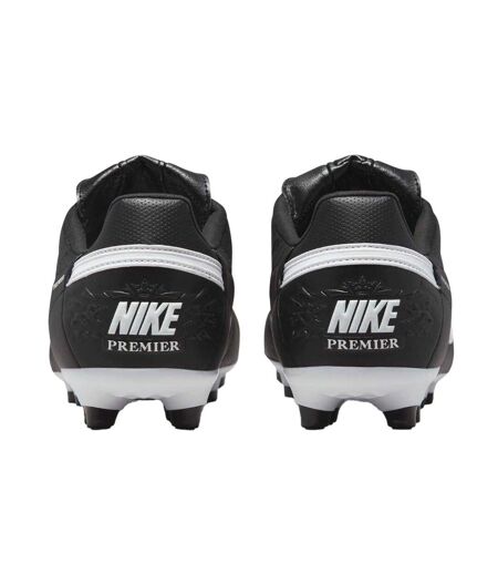 Mens Premier 3 Classic Leather Firm Ground Football Boots Black White Nike