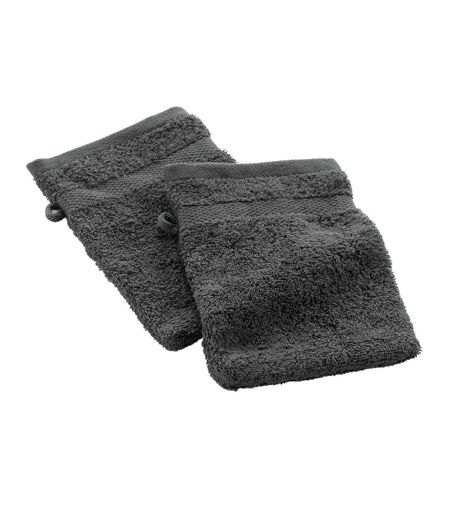 Lot de 2 Gants de Toilette Elegance 15x21cm Anthracite