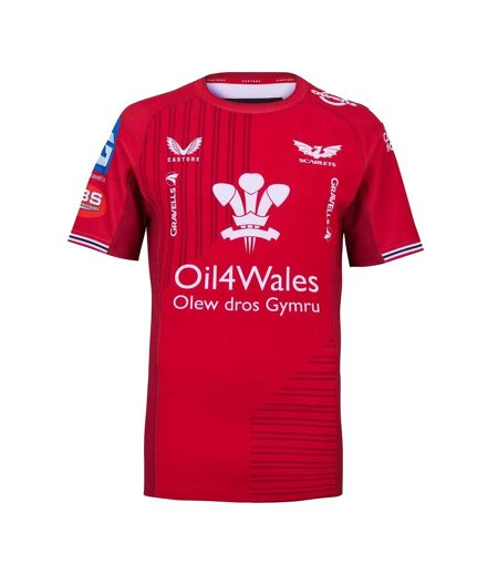 Haut De Rugby Motif/style Rétro Scarlets Homme Rouge Écarlate Castore