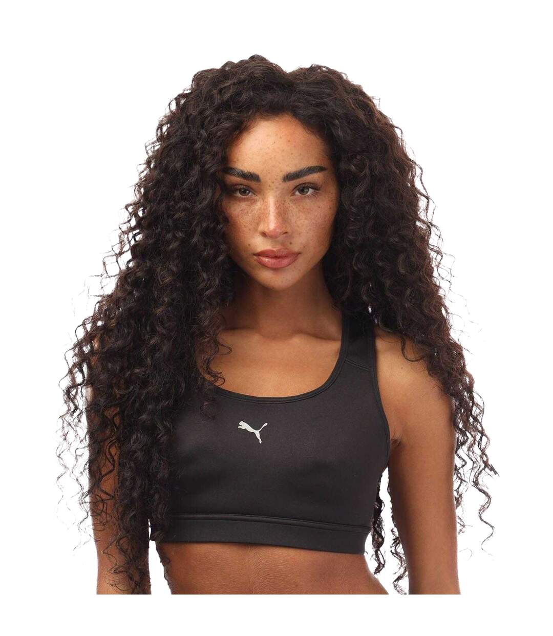 Womens/ladies Running Sports Bra Black Puma-1