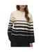 Pull beige/noir à rayures femme vero moda saba-1