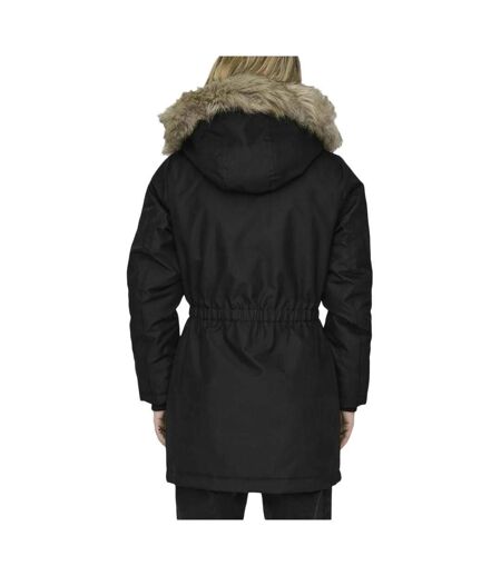 Manteau noir femme only liris fur - s