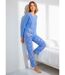 Pyjama manches longues coton uni fleuri-3