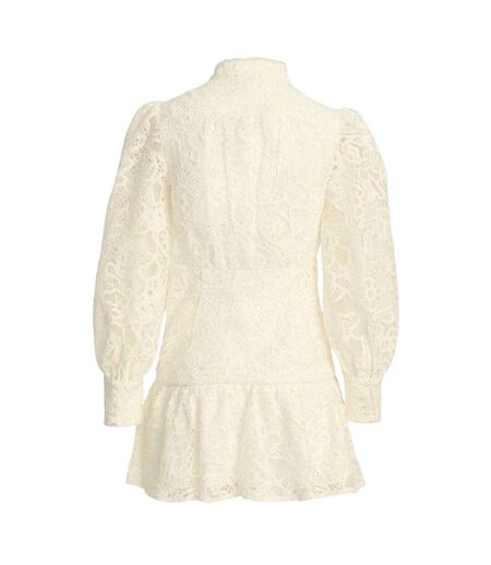 Robe Courte Motif/style Lacets Remy Femme Blanc Cassé Bardot