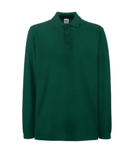 Fruit Of The Loom Mens Premium Long Sleeve Polo Shirt (Forest Green) - UTBC1383