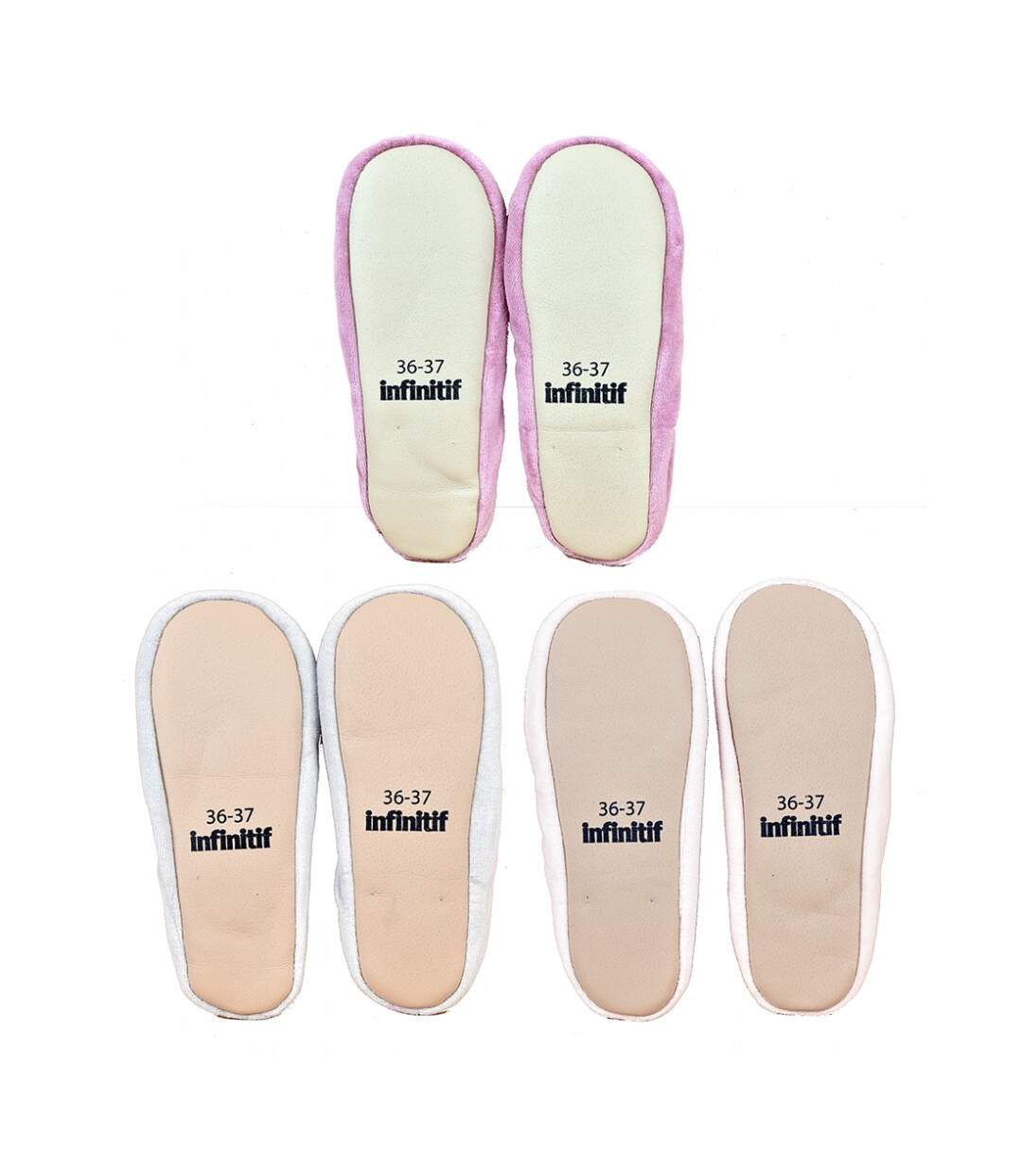Pantoufles femme INFINITIF Chaussons ballerines - Pack de Noeud-2