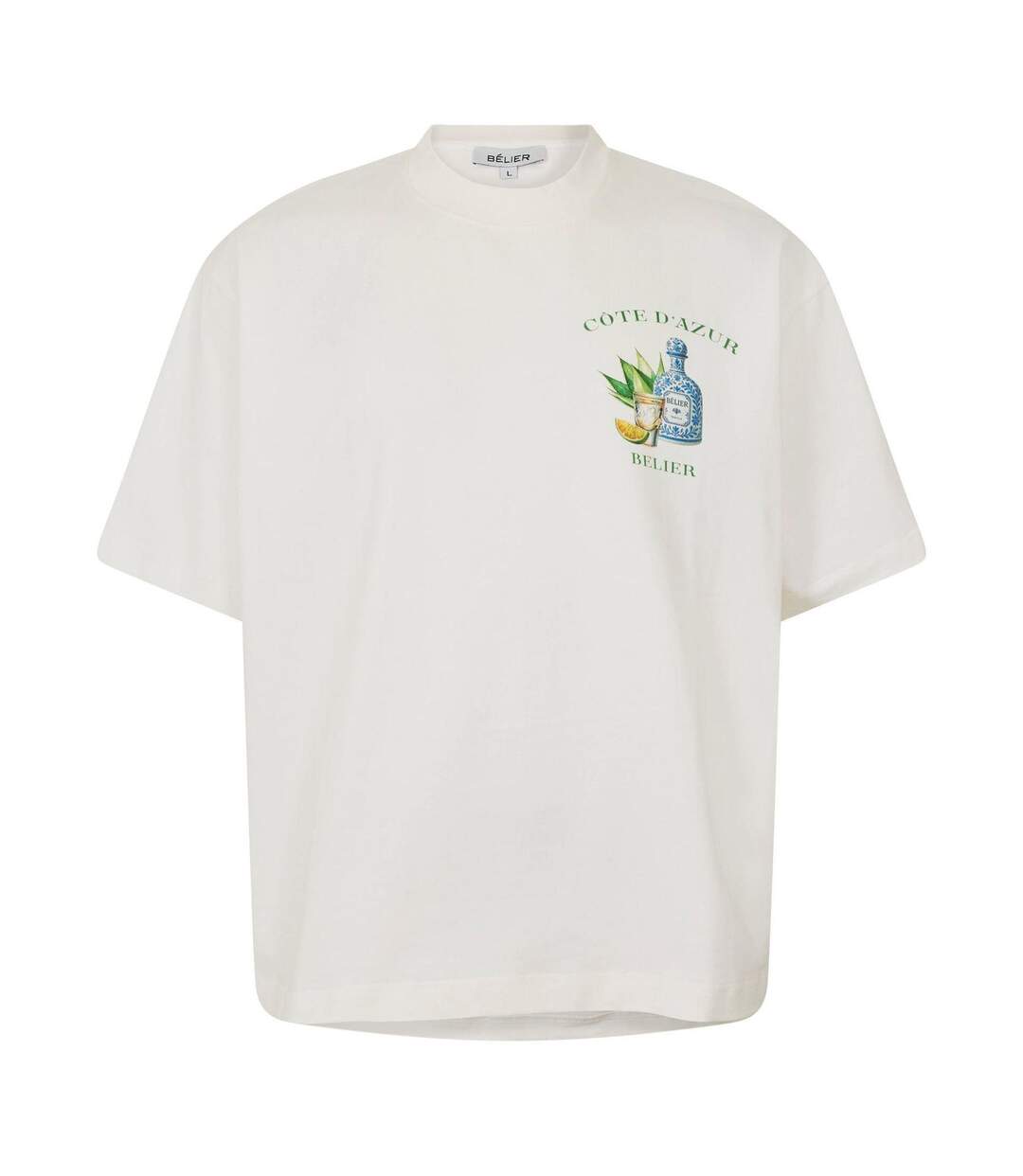 Mens Graphic Print Regular T-shirt White Belier-1