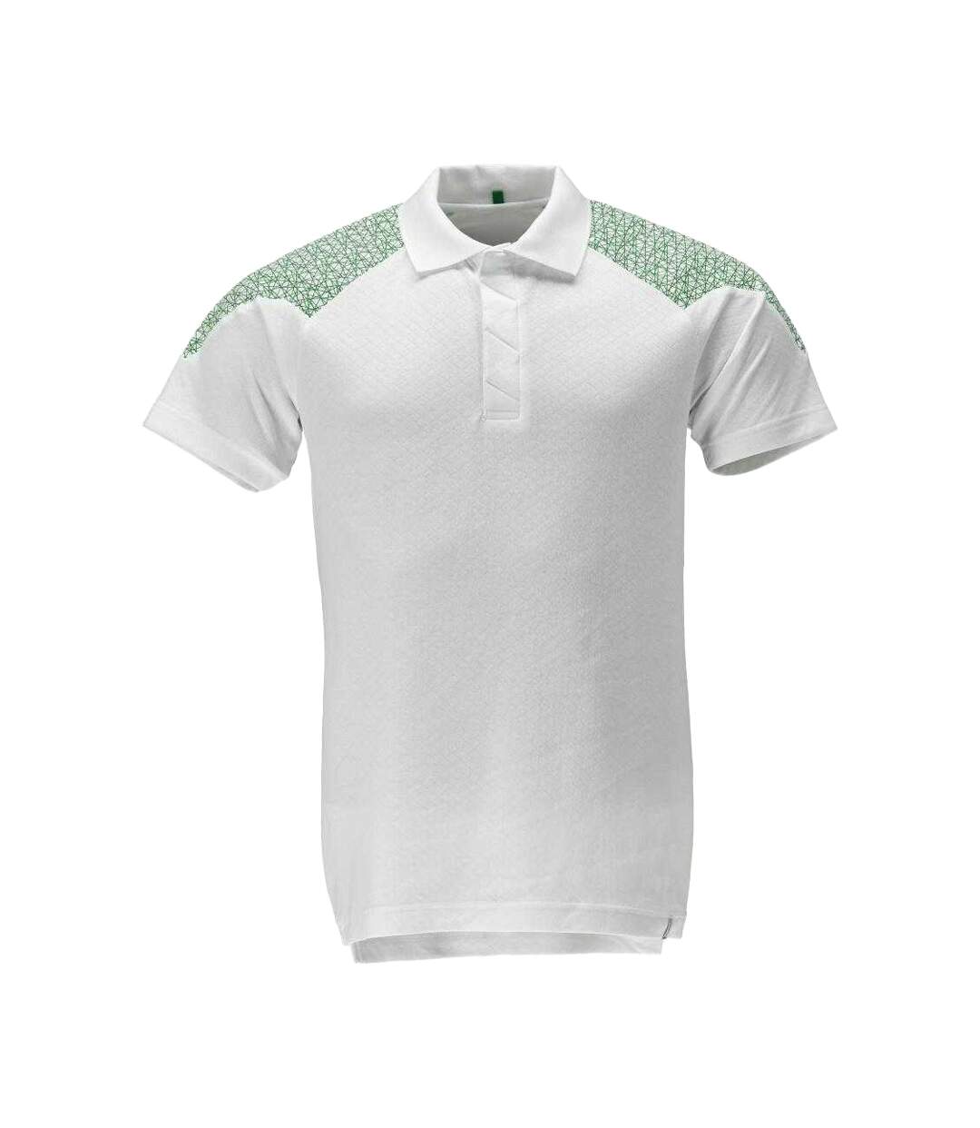 Unisex Adult Food & Care Polo Shirt White Grass Green Mascot-1