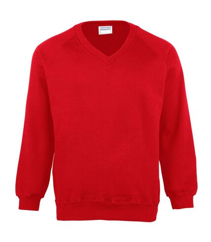 Maddins Mens Colorsure V-Neck Sweatshirt (Red)