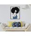 Décoration Murale Encadrée en Métal Afef 80cm Noir & Bleu-5