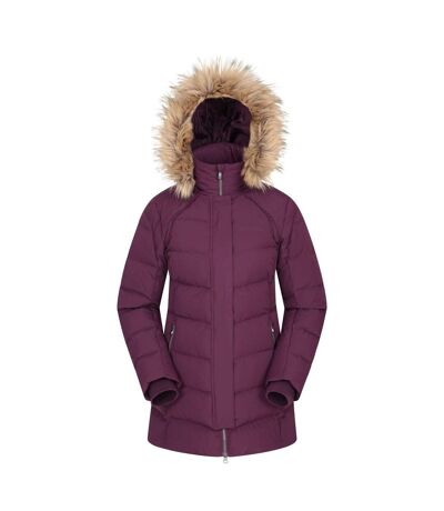 Womens/ladies isla ii long down jacket purple Mountain Warehouse