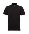 Asquith & Fox Mens Short Sleeve Performance Blend Polo Shirt (Black)
