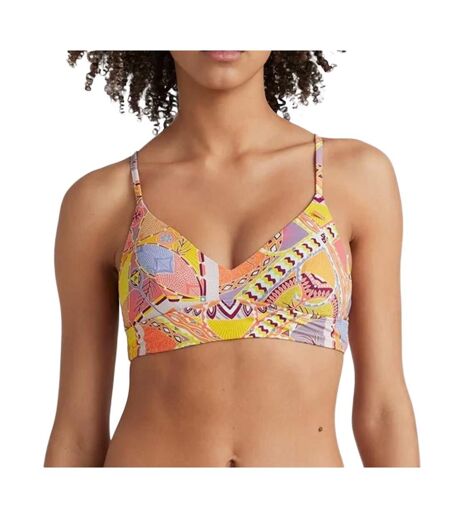 Haut de maillot de bain rose/jaune femme o'neill wave