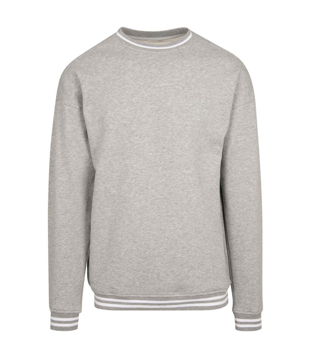 Sweat College Adulte Gris Chiné Blanc Build Your Brand-1