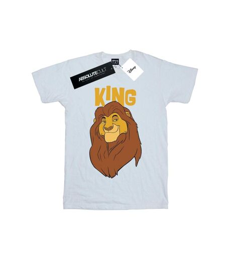 Disney Femmes/Ladies The Lion King Mufasa King Cotton Boyfriend T-Shirt (Blanc) - UTBI29349