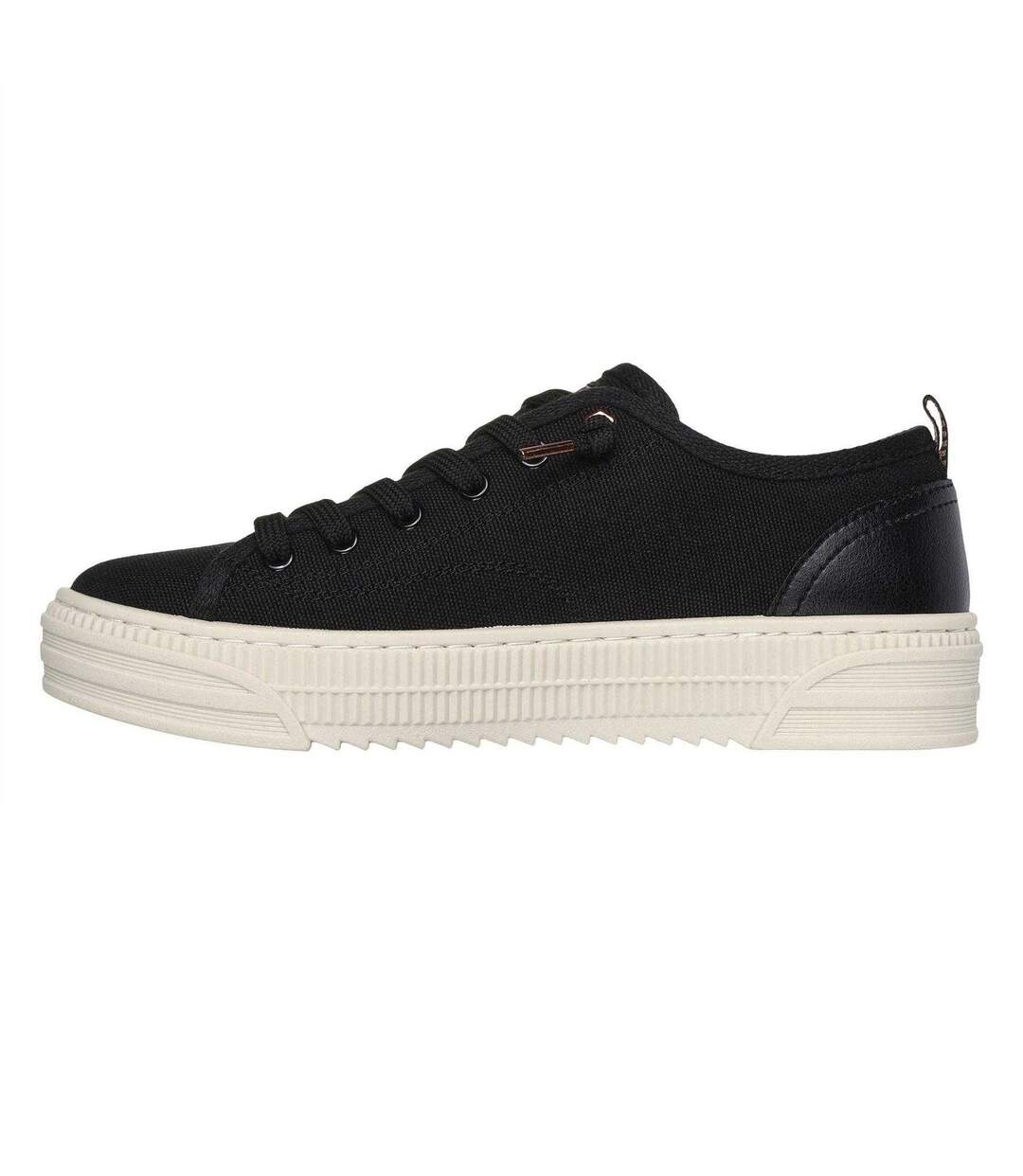 Womens/ladies Bobs Copa Canvas Trainers Black Skechers-3