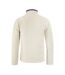 Mens newark grid eco friendly quarter zip fleece top ecru Weird Fish