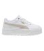 Womens/ladies Karmen Ii Leather Platform Trainers White Leopard Puma-1