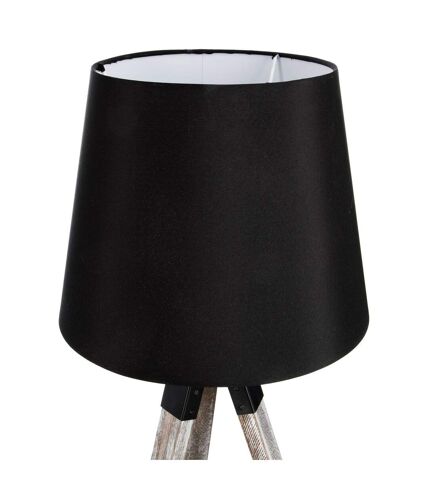 Lampe en bois trépied Runo - H. 58 cm - Noir