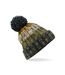 Bonnet Corkscrew Femme Blanc Cassé Vert Kaki Beechfield-2