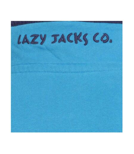 Womens/ladies Soft Touch Quarter Zip Sweatshirt Turquoise Lazy Jacks
