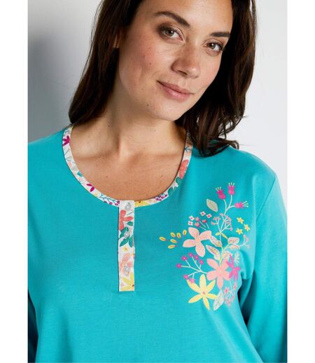 Chemise de nuit mi-longue manches longues