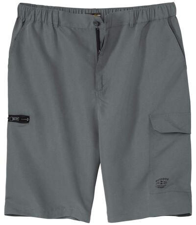 Men's Grey Microfibre Cropped Trousers 