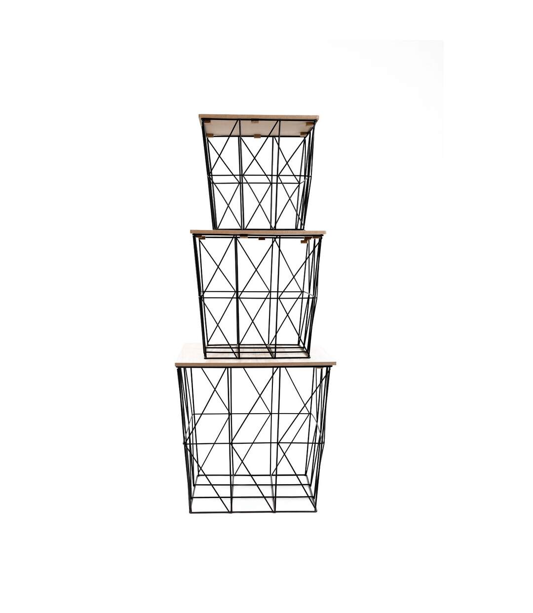 Lot de 3 tables d'appoint ou tables gigogne en MDF et Métal-1