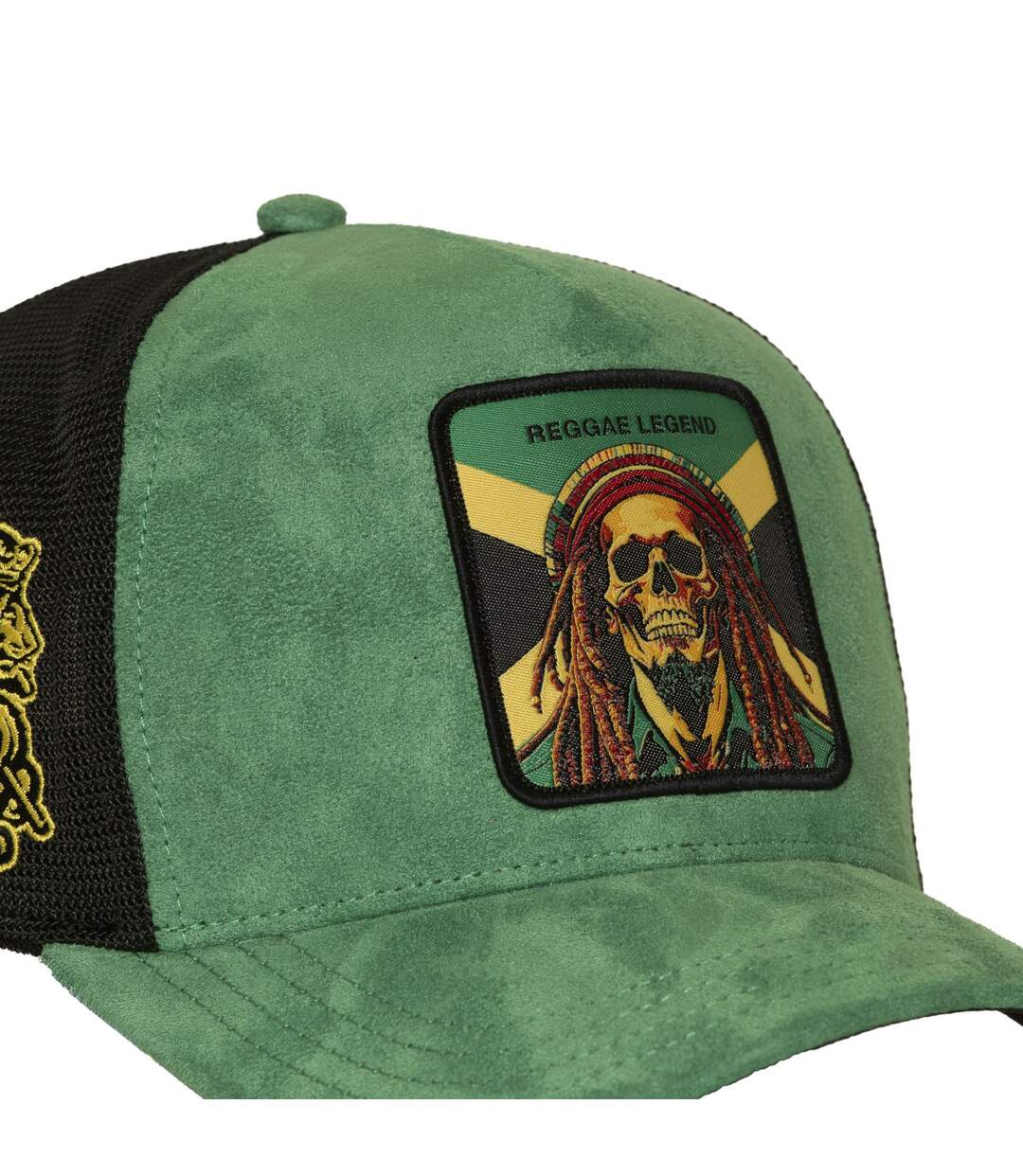 Casquette trucker en suédine avec filet et patch Reggae Legend Capslab-3