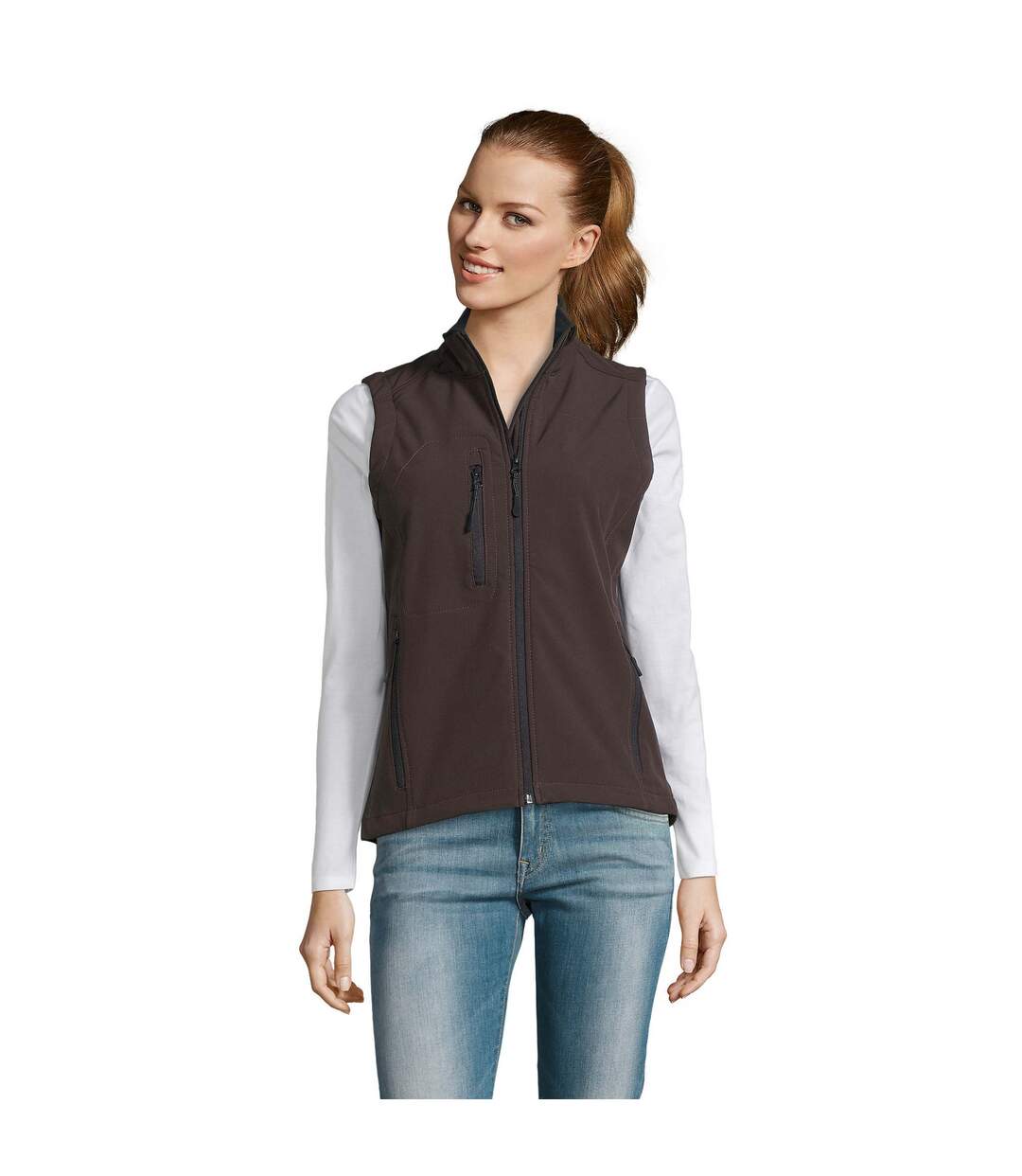 Veste Sans Manches Rallye Femme Chocolat Foncé SOLS-1