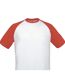 T-shirt Base-ball Adulte Blanc Rouge B&C-2