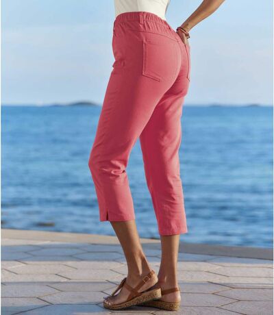 Women's Coral Cropped Twill Stretchy Pants 