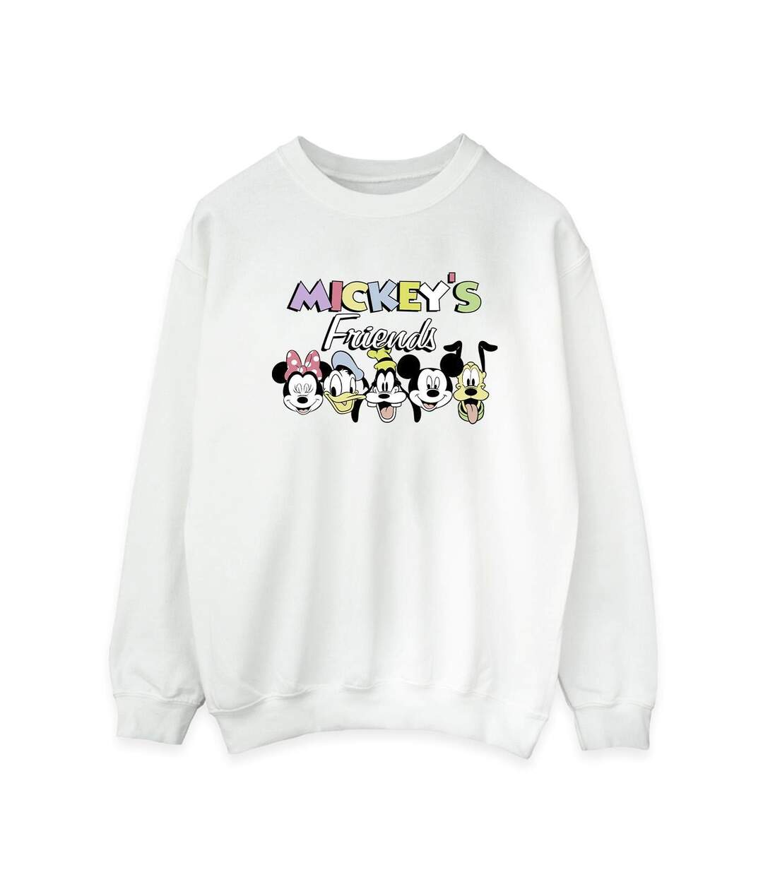 Disney Sweat-shirt Womens/Ladies Mickey Mouse And Friends Faces (Blanc) - UTBI28539-1