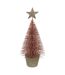 Sapin Déco de Noël Paillette 15cm Rose-1