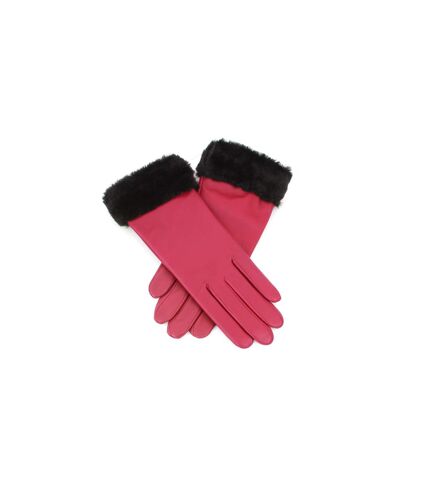 Eastern Counties Leather Womens/Ladies Debbie Faux Fur Cuff Gloves (Cranberry) (S) - UTEL338