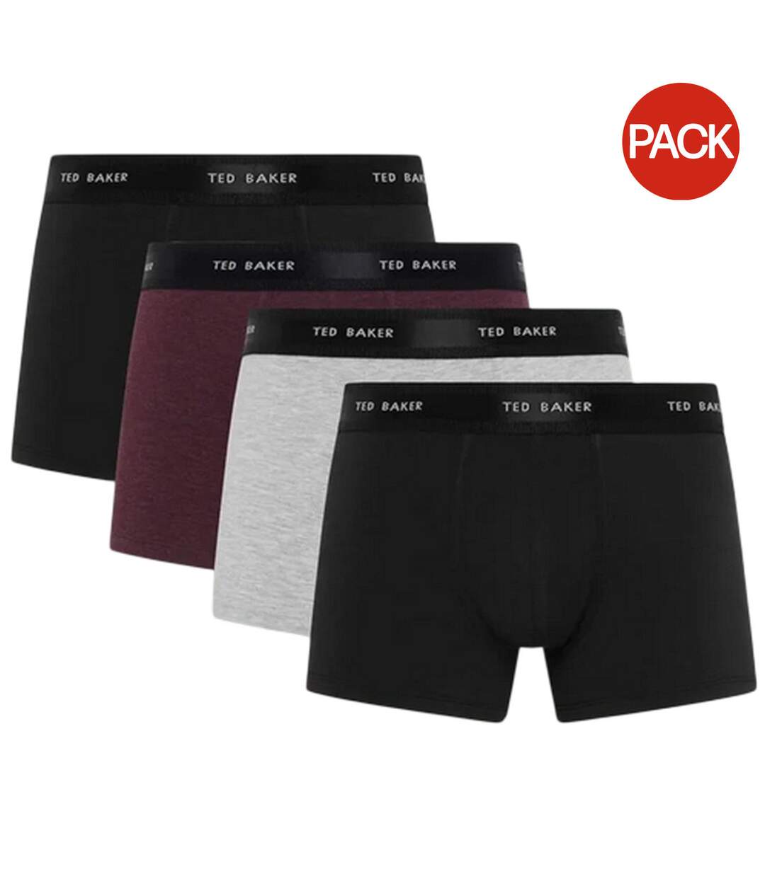 Pack Of 4  Mens Plain Boxer Shorts  Black Multicoloured Ted Baker-1
