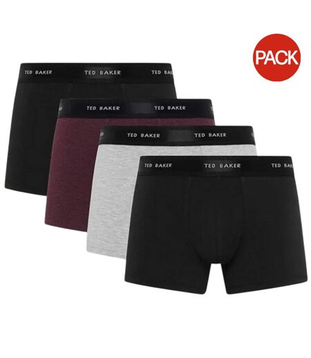 Pack Of 4  Mens Plain Boxer Shorts  Black Multicoloured Ted Baker