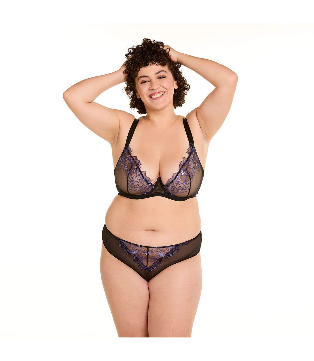 Soutien-gorge à armatures grand maintien noir/violet Amants-3