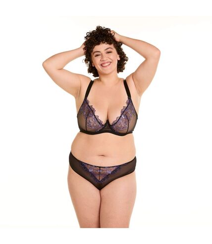 Soutien-gorge à armatures grand maintien noir/violet Amants